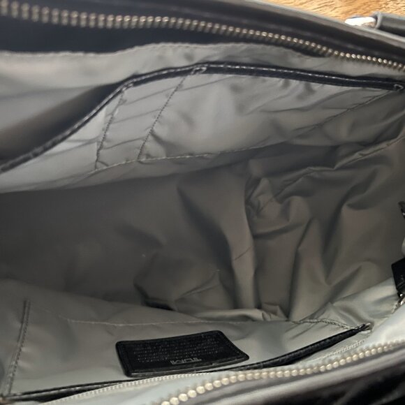 Authentic TUMI Faux Leather Snake Pattern Hobo Handbag/Tote in Black - Picture 7 of 16